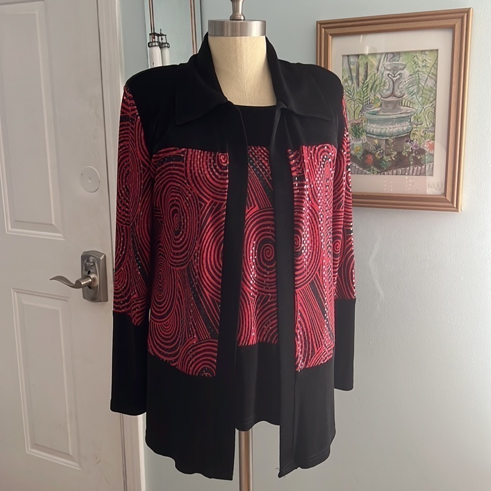 Vintage Kokomo 2 Piece Sparkle Blouse with Shell size Small